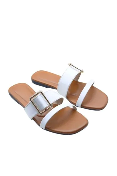 New Fancy Slippers For Girl White Mustard
