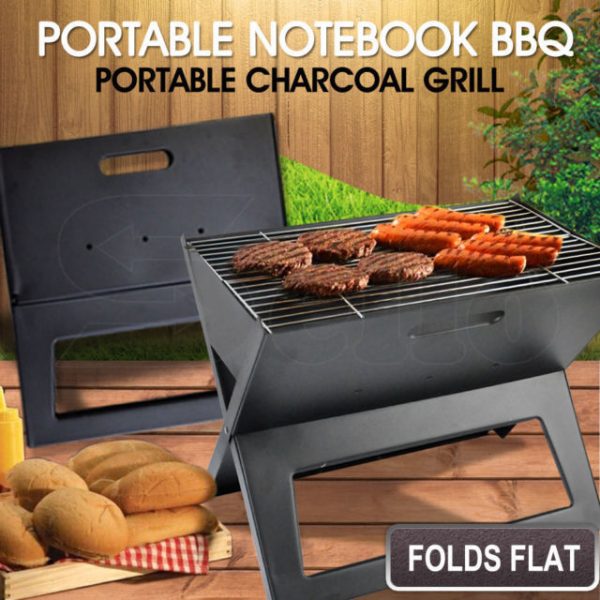 Notebook Portable Flat Folding BBQ Grill